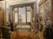 Paul Delvaux Aspettando la liberazione (Scheletri in ufficio) 1944